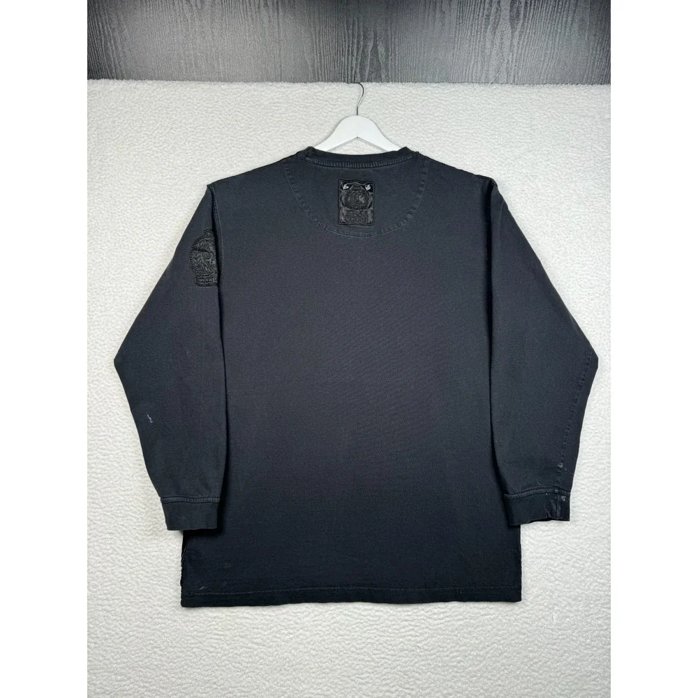 + Vintage Y2K COOGI 69 Shirt Mens XL Black Spellout Logo Long Sleeve -Distressed